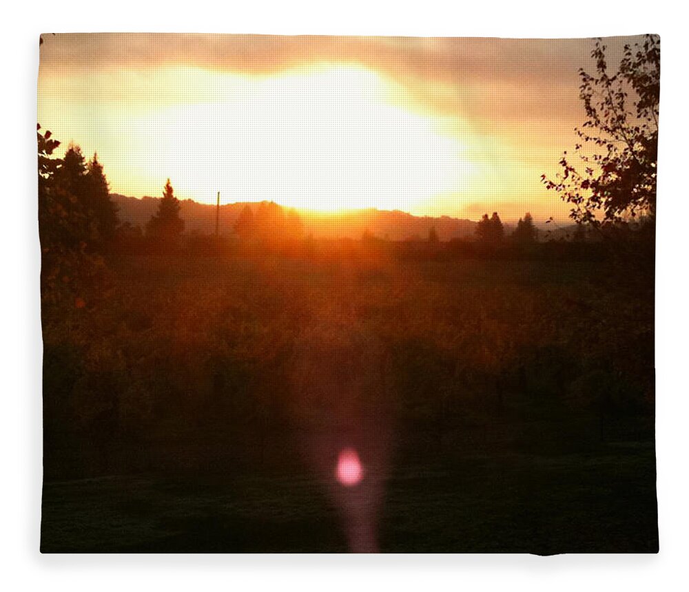 Napa Valley Fleece Blanket featuring the photograph Russian River Sunrise by Kathy Corday