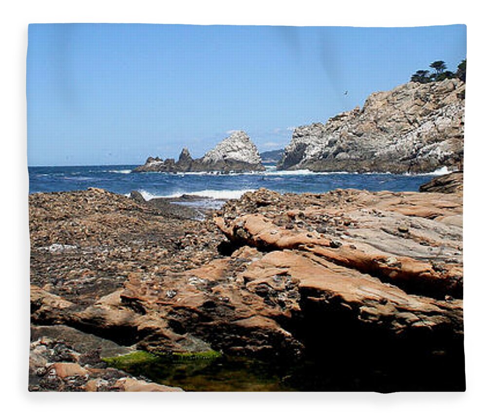 Pfeiffer Beach Fleece Blanket featuring the photograph 'Sea Level' by PJQandFriends Photography