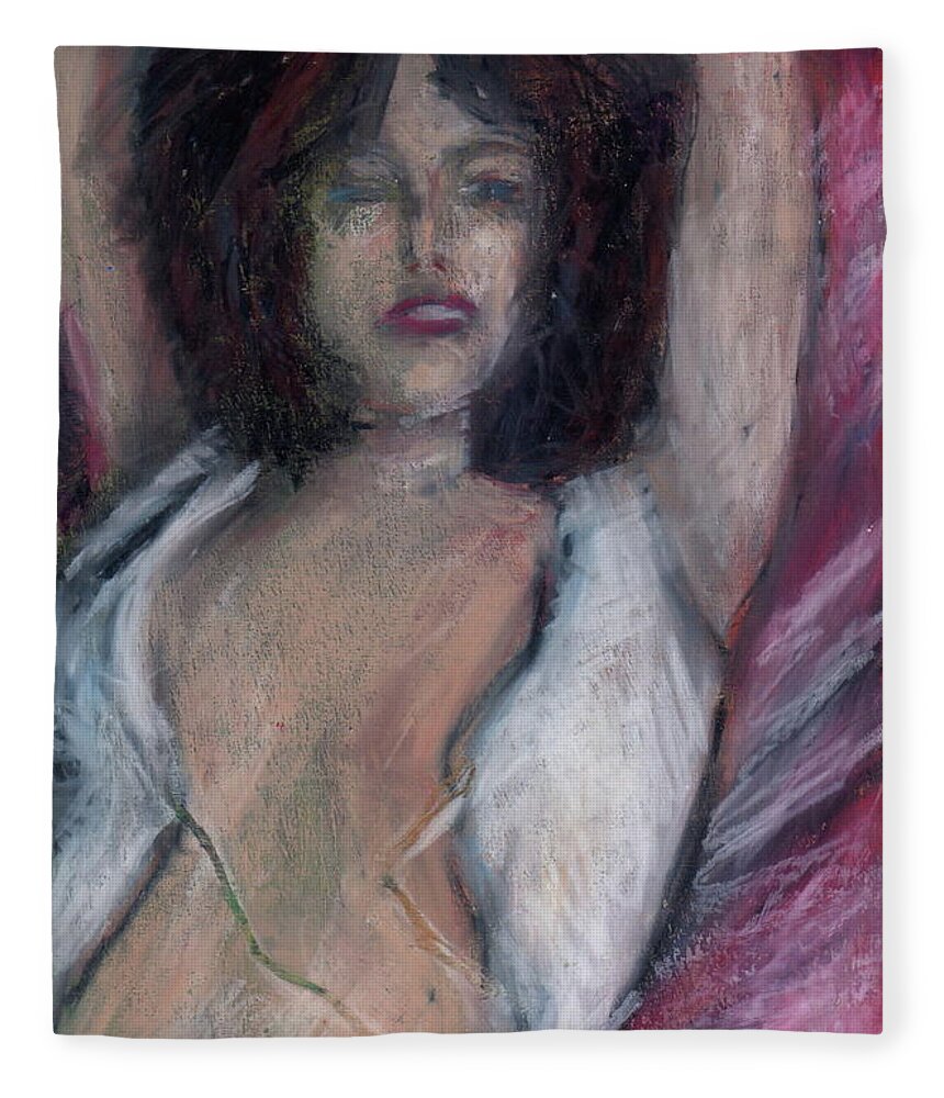 Crayon Fleece Blanket featuring the painting Seduction by Todd Peterson
