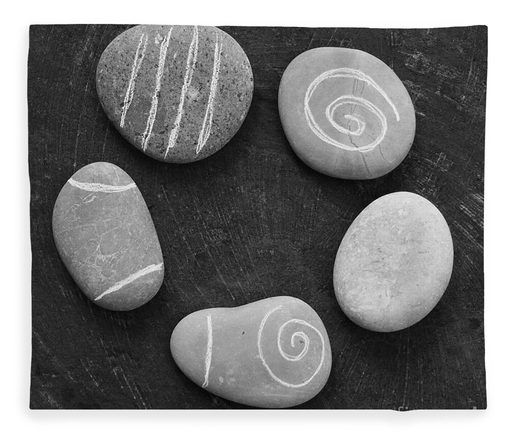 Stones Fleece Blanket featuring the photograph Serenity Stones by Linda Woods
