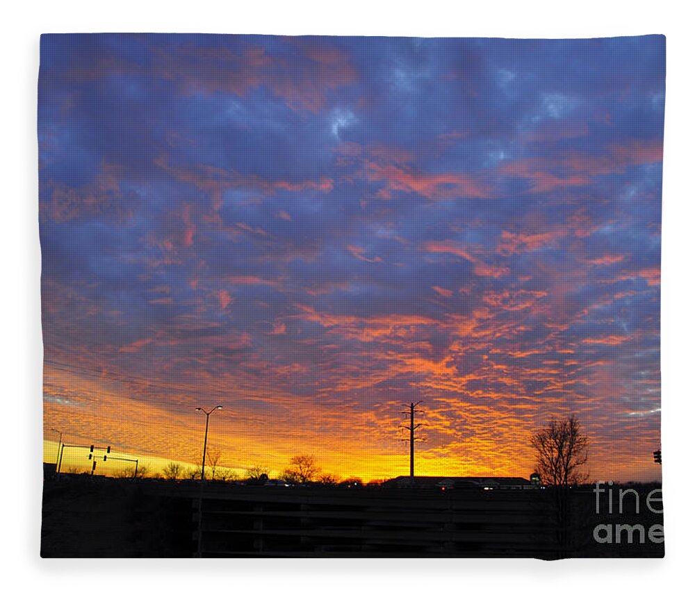 Red Sky Fleece Blanket featuring the photograph Sky on Fire by Dejan Jovanovic