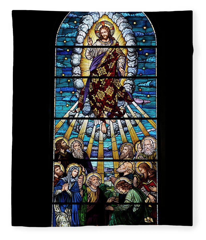 Glass Art Fleece Blanket featuring the digital art Stained Glass PC 01 by Thomas Woolworth