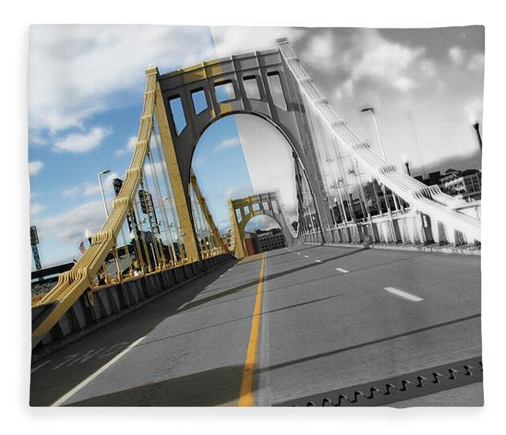 Pittsburgh Fleece Blanket featuring the photograph Steel City Bridge by La Dolce Vita