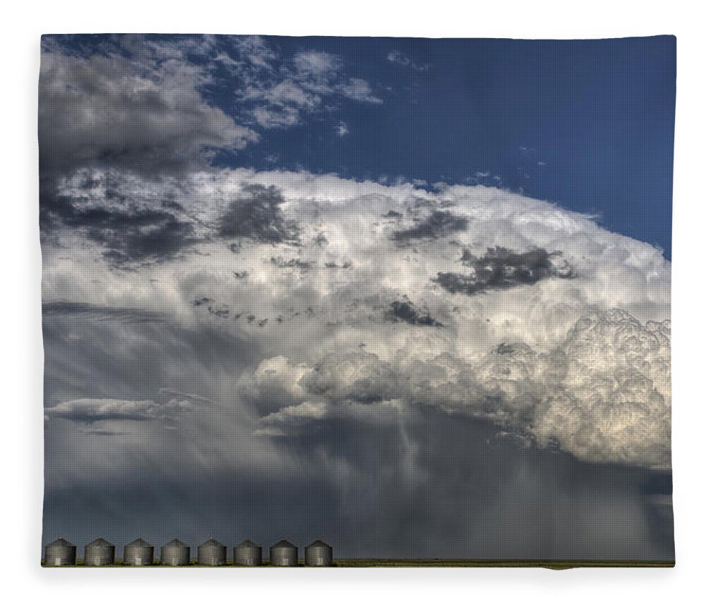 Prairie Fleece Blanket featuring the photograph Storm Clouds thunderhead by Mark Duffy