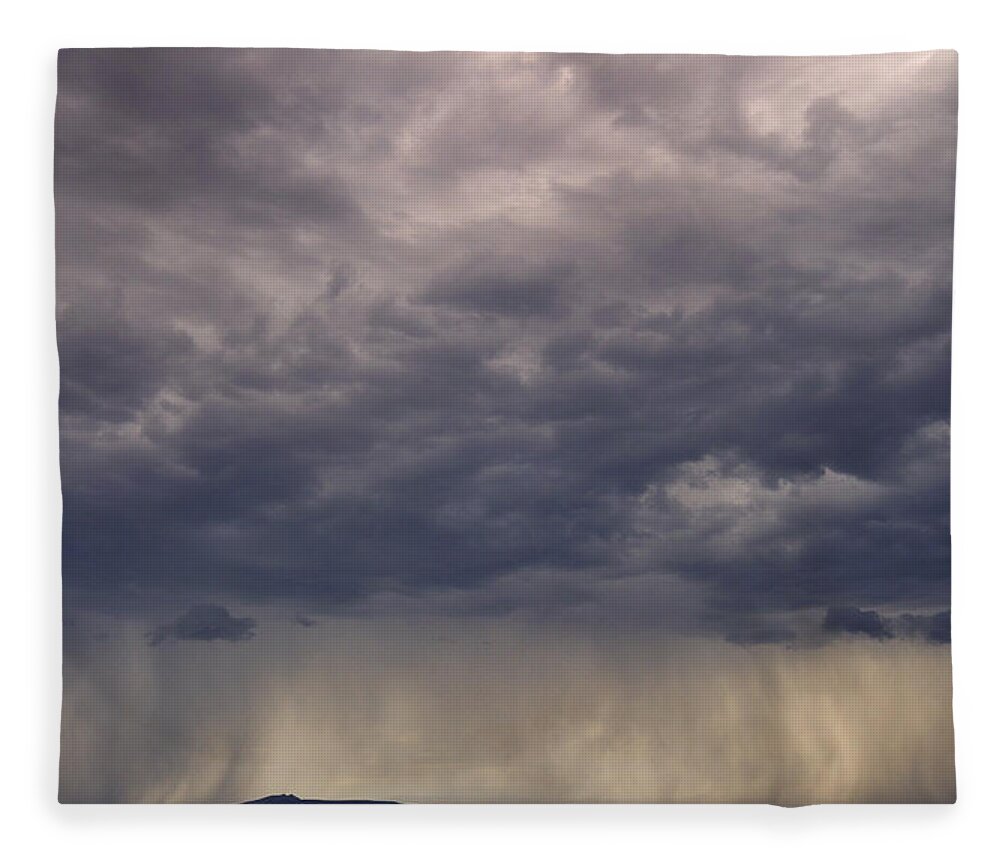 Storm Fleece Blanket featuring the photograph Storm Over The Mesa by Ron Cline