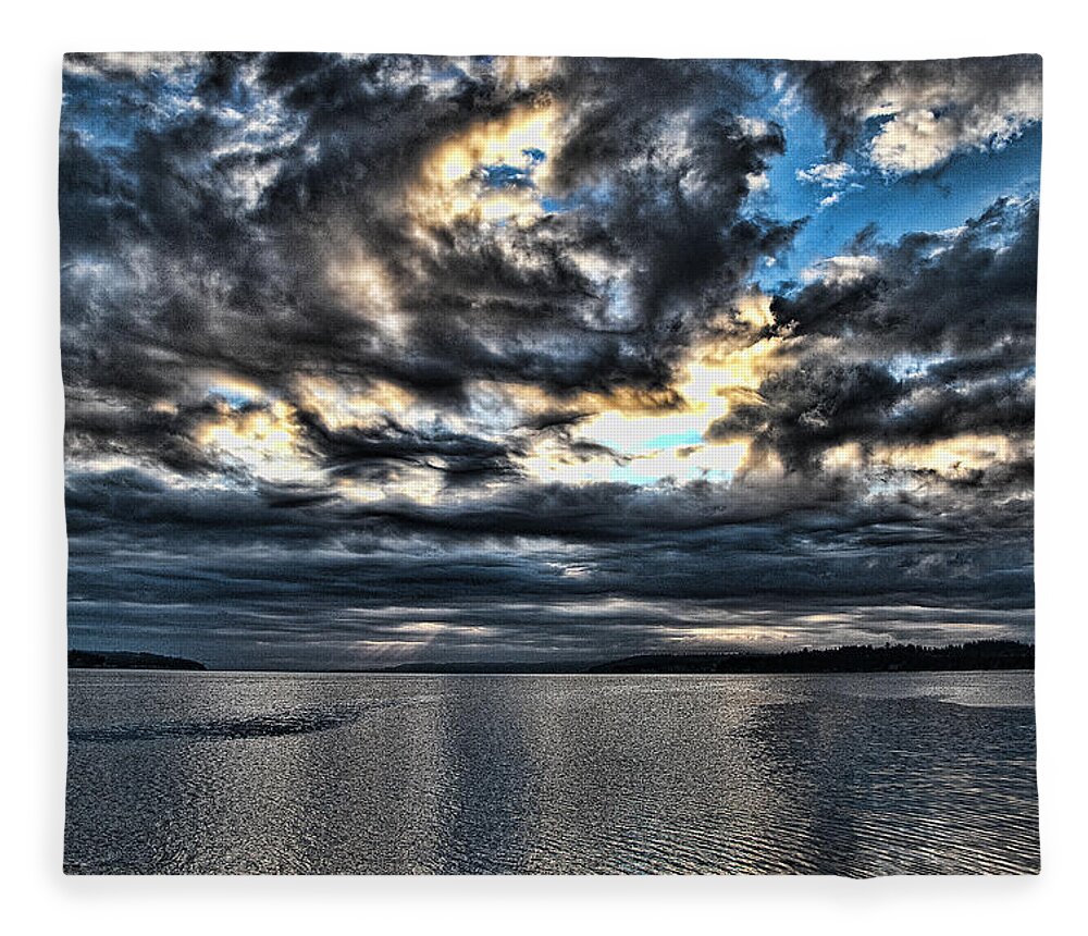 Clouds Fleece Blanket featuring the photograph Stormy Morning by Ron Roberts