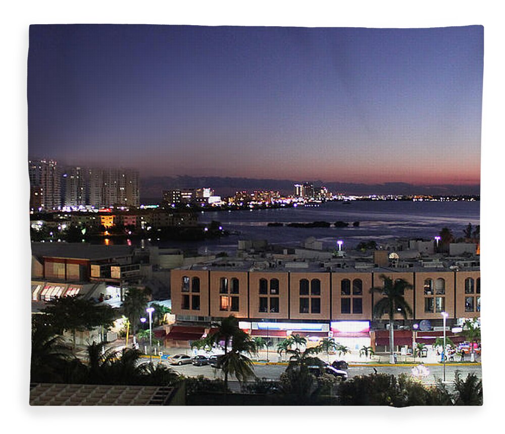 Sunset Fleece Blanket featuring the photograph Sunset in Cancun by Milena Ilieva