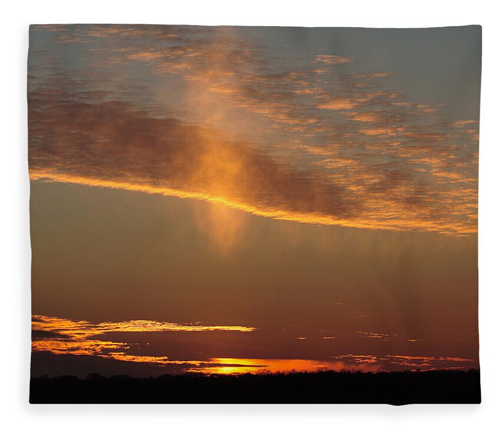 Sky Fleece Blanket featuring the photograph Sunset With Mist by Daniel Reed