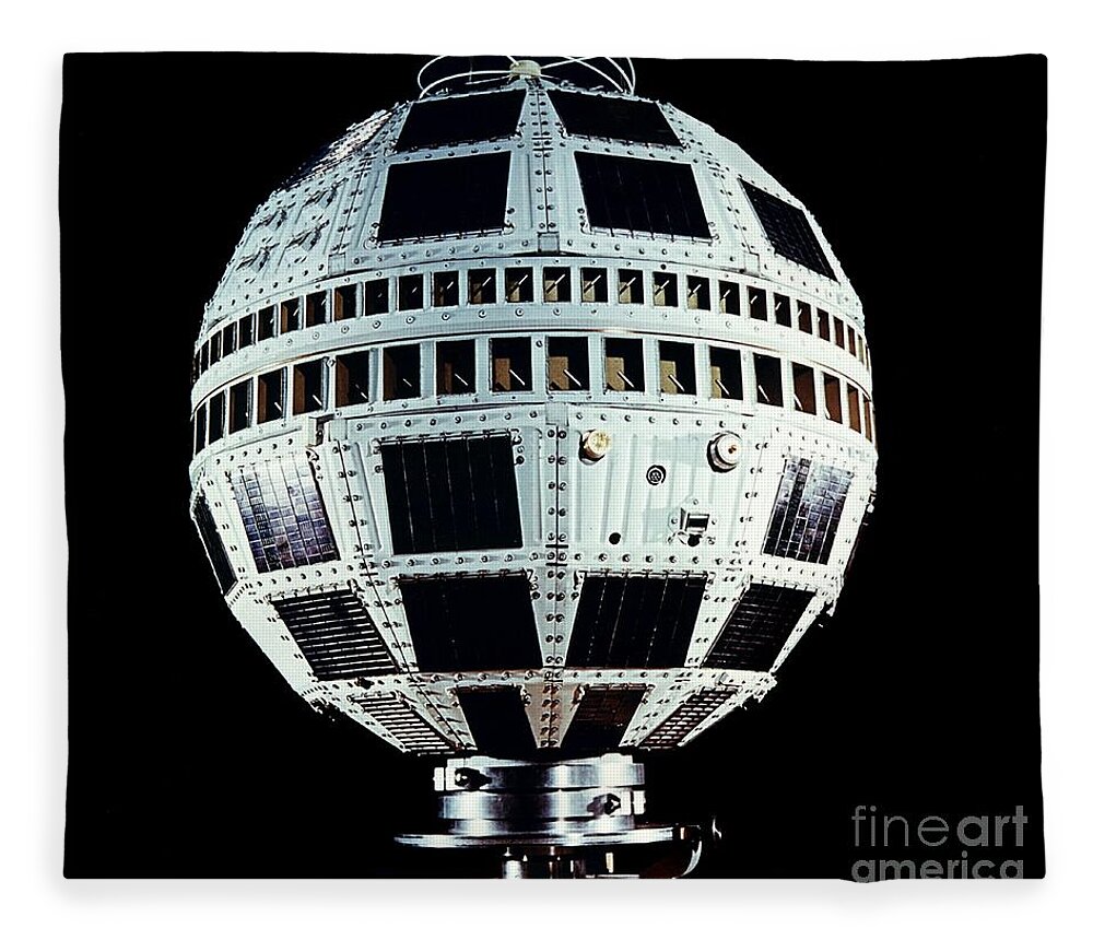 Communication Fleece Blanket featuring the photograph Telstar 1 Before Launch by Alcatel-Lucent/Bell Labs