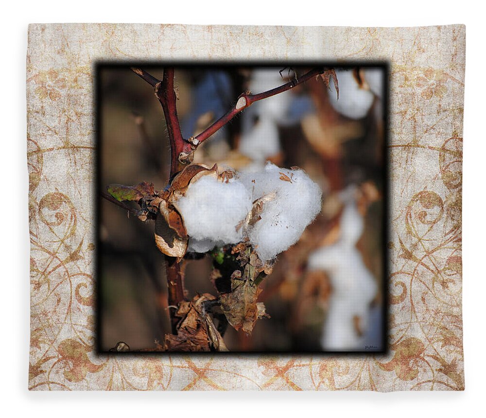 Brown Fleece Blanket featuring the photograph Tennessee Cotton I Photo Square by Jai Johnson