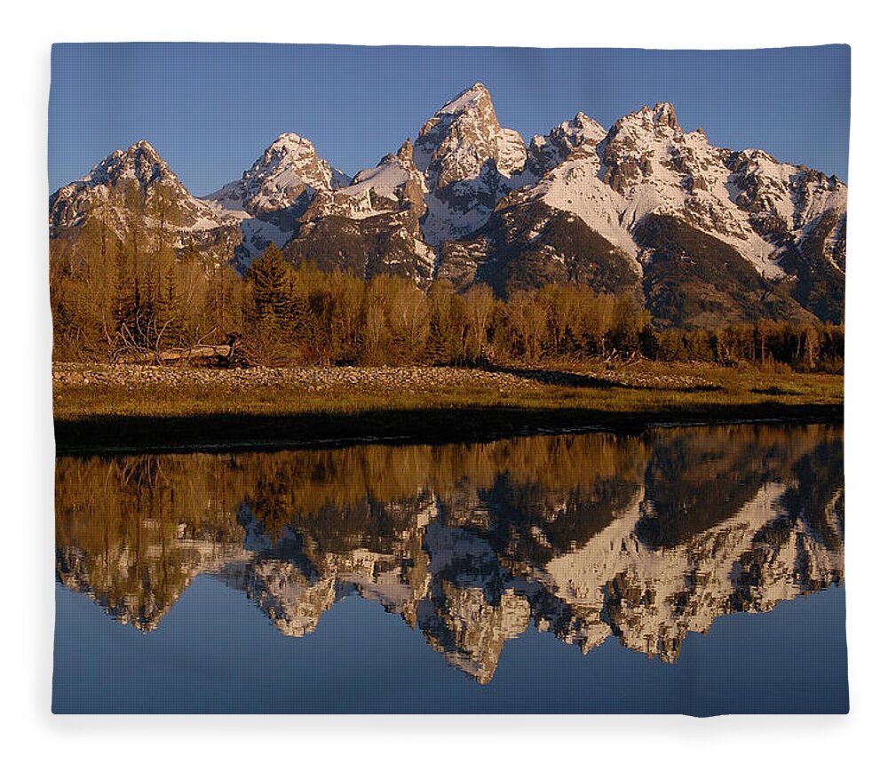Mp Fleece Blanket featuring the photograph Teton Range, Grand Teton National Park by Pete Oxford