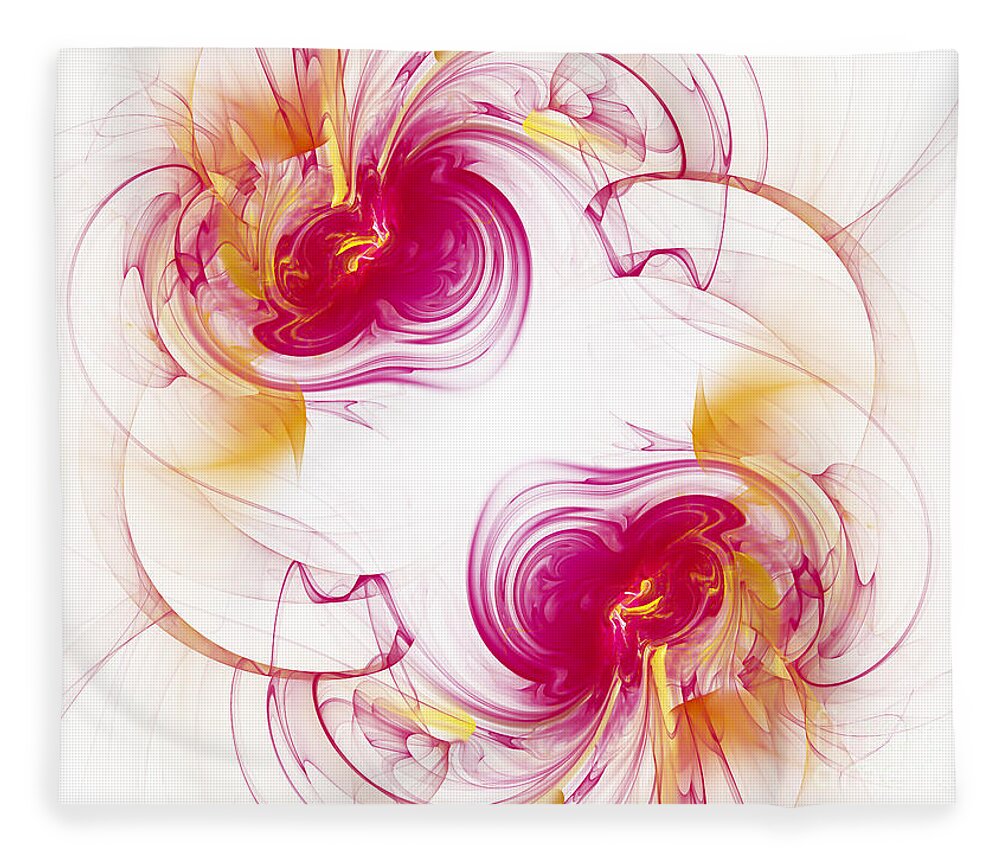 Fractal Fleece Blanket featuring the digital art The Circle Of Love 1 by Andee Design