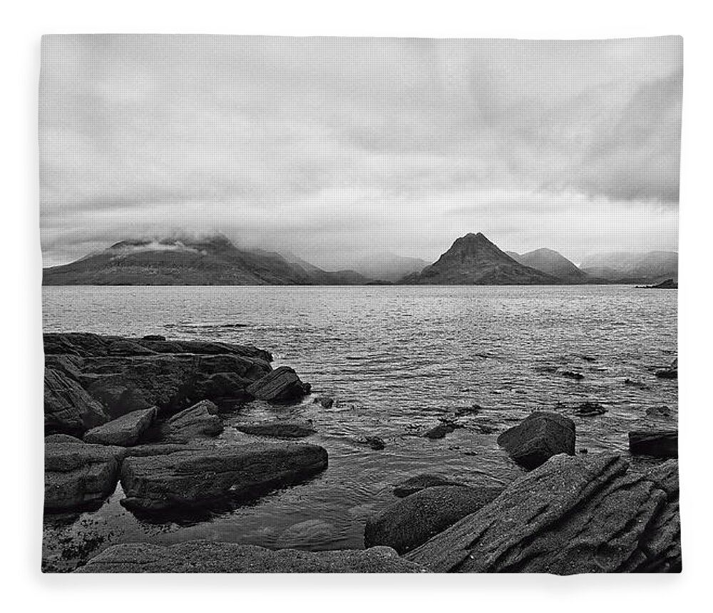 Cuillins Fleece Blanket featuring the photograph The Cuillin's in the mist by Chris Thaxter