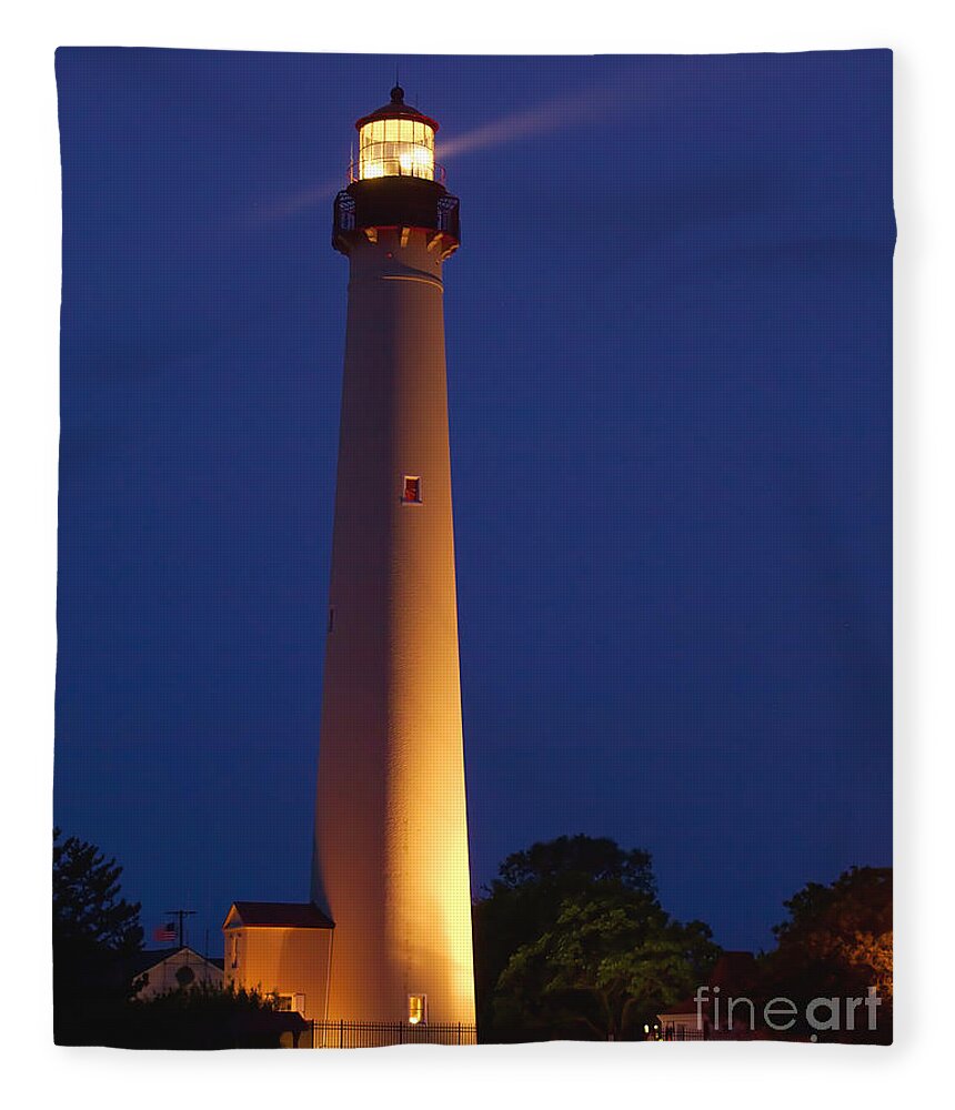 Architecture Fleece Blanket featuring the photograph The Light at Cape May by Nick Zelinsky Jr