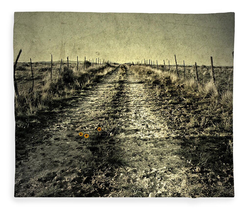 Country Fleece Blanket featuring the photograph Three Flower Road by Mark Ross