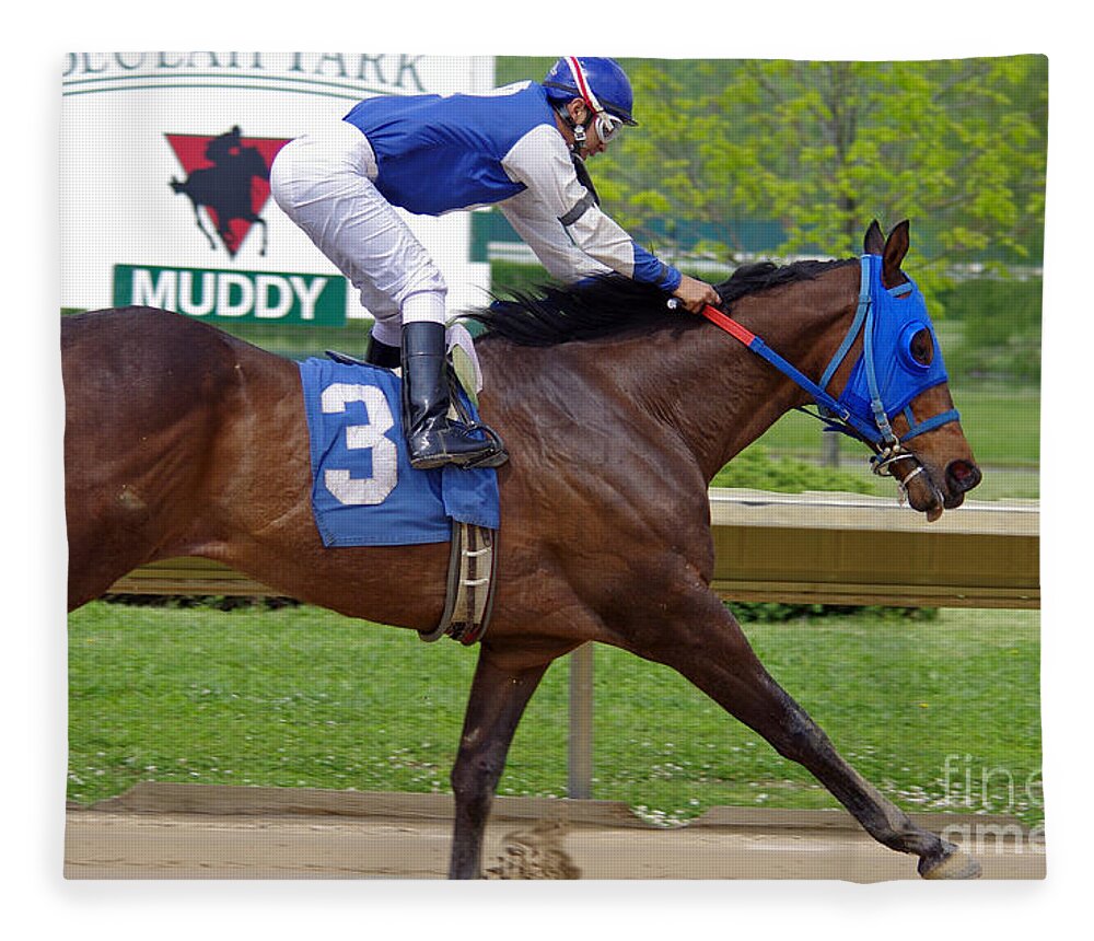 Thoroughbred Fleece Blanket featuring the photograph Track Listed Muddy by J M Lister