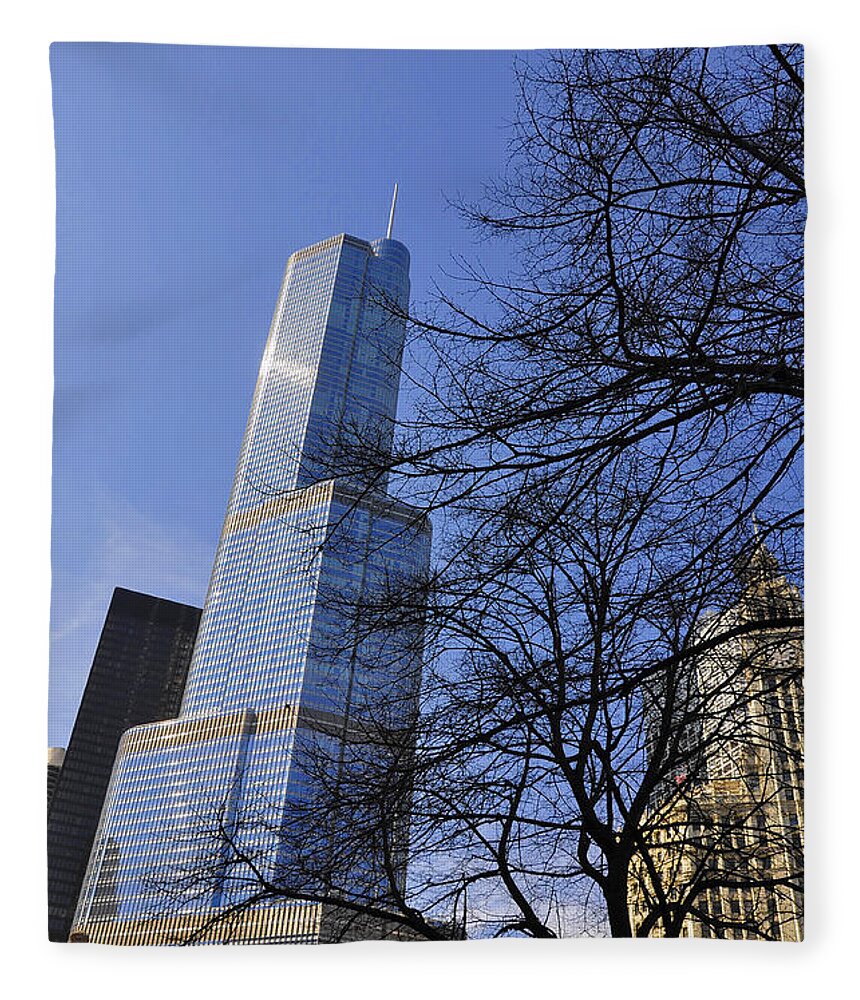 Trump Tower Fleece Blanket featuring the photograph Trough the branches by Dejan Jovanovic