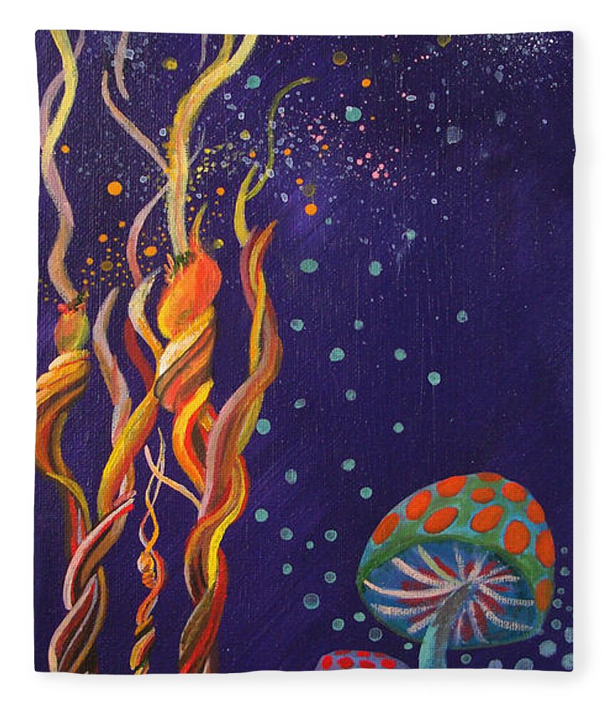 Fantasy Fleece Blanket featuring the painting Twisting in the Night by Mindy Huntress