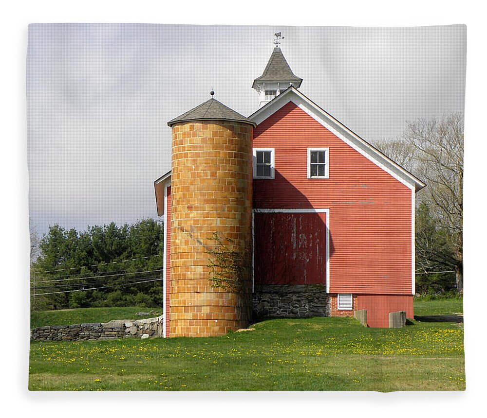 University Of Connecticut Fleece Blanket featuring the photograph Uconn CT Barn by Kim Galluzzo Wozniak