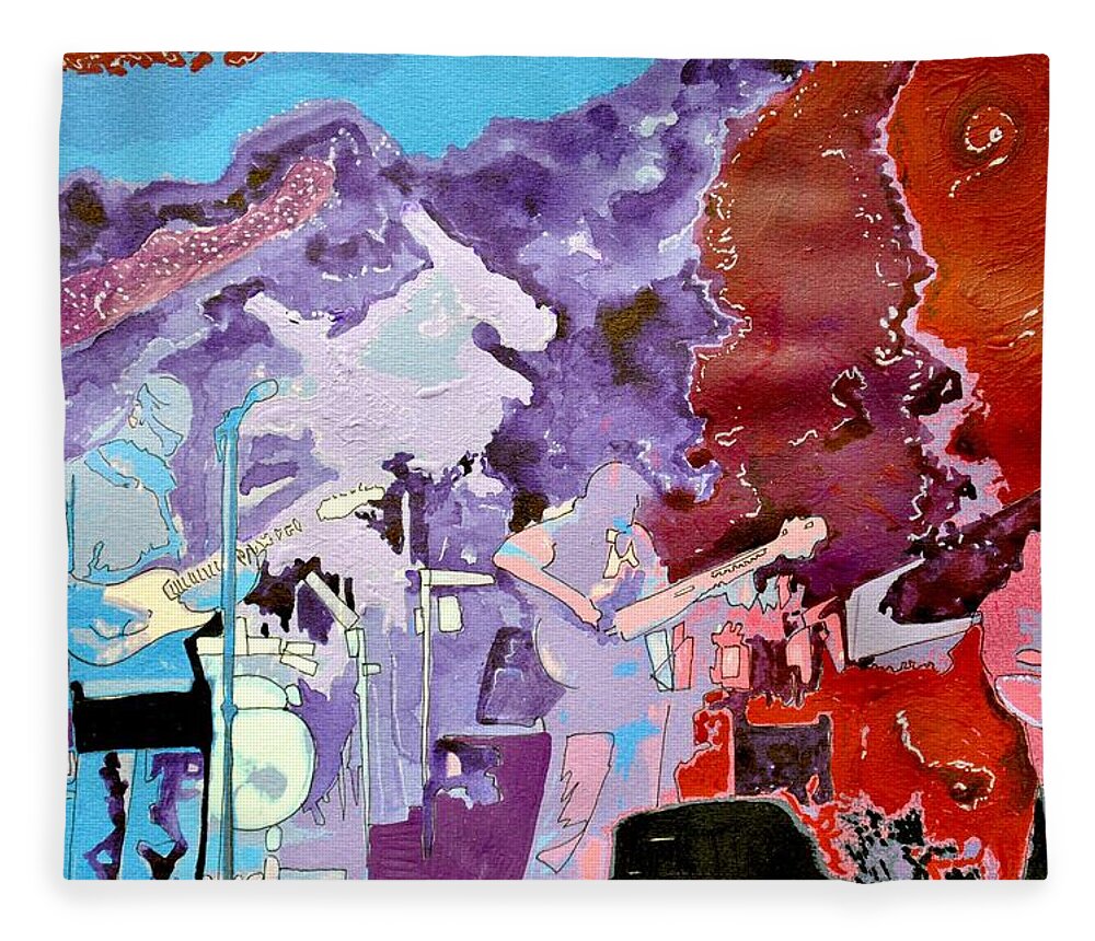 Music Fleece Blanket featuring the painting Umphreys Trip by Patricia Arroyo