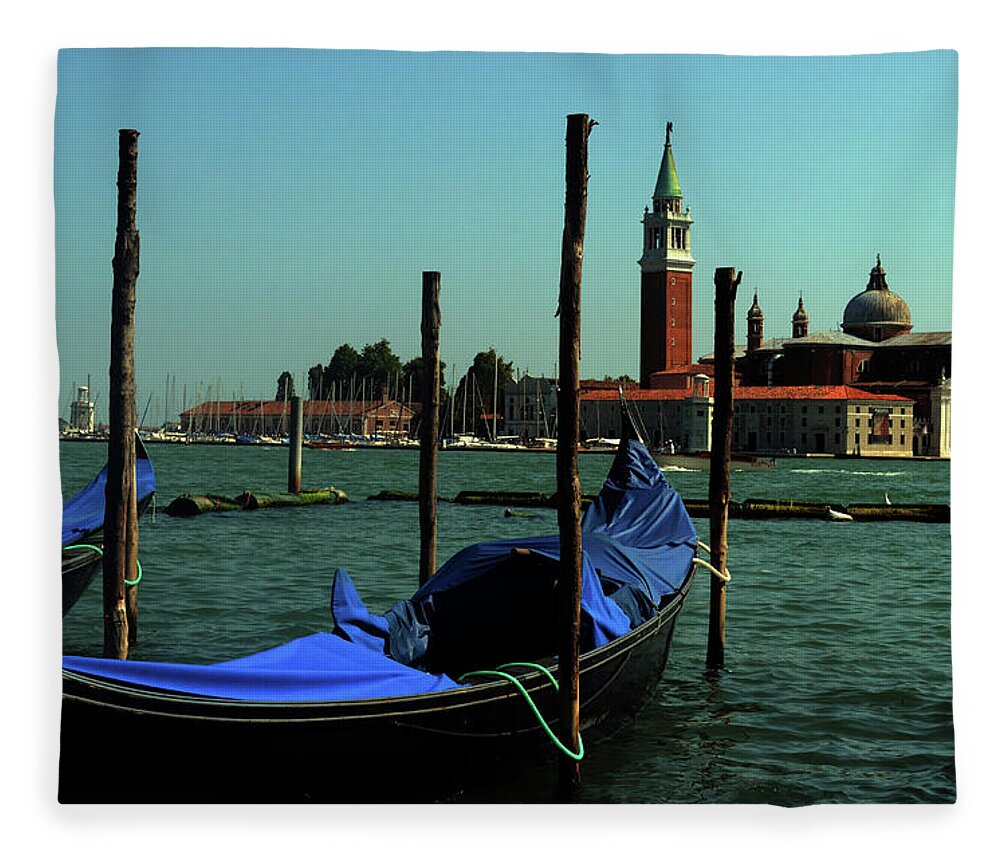 Italy Fleece Blanket featuring the photograph Venetian Gandola by La Dolce Vita
