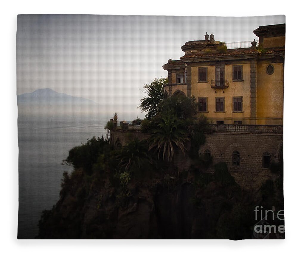 Sorrento Fleece Blanket featuring the photograph Vesuvius from Sorrento by Doug Sturgess
