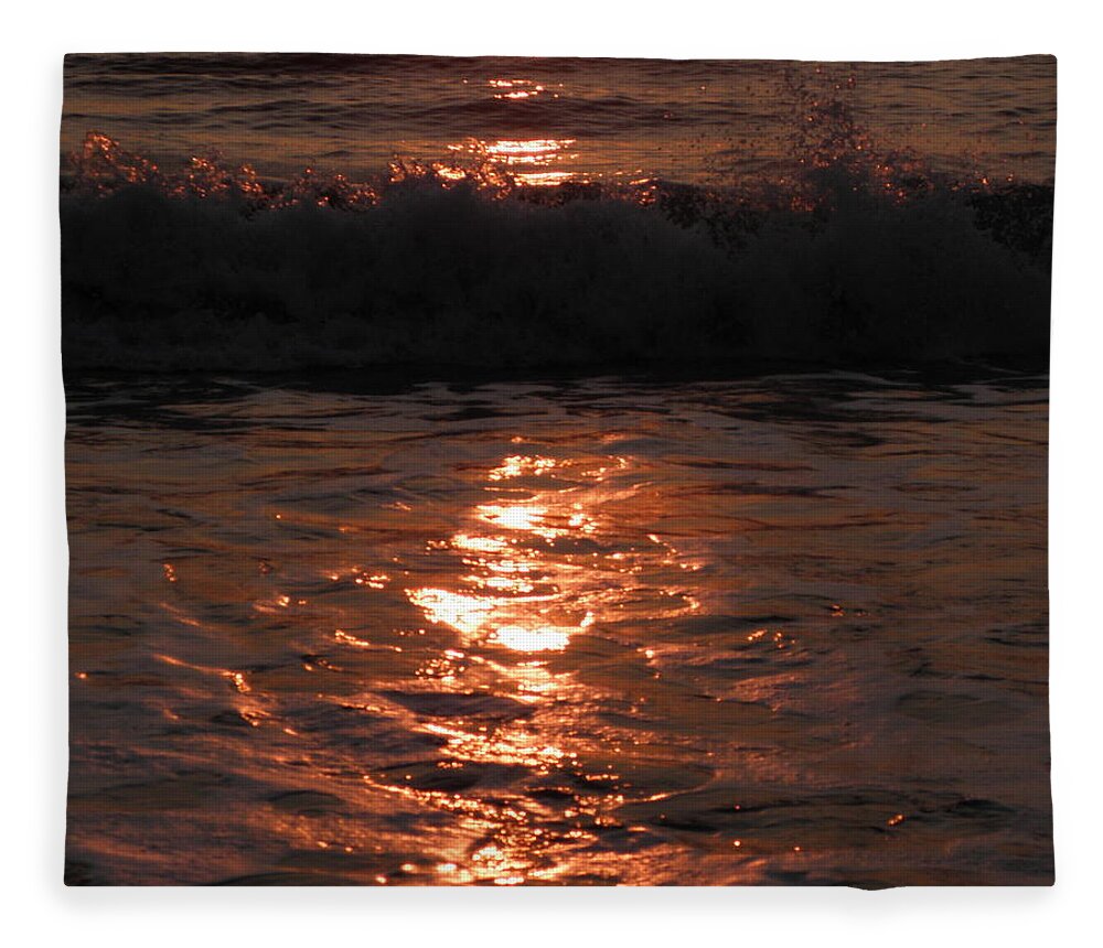 Wave Fleece Blanket featuring the photograph Wave Reflections At Sunrise by Kim Galluzzo