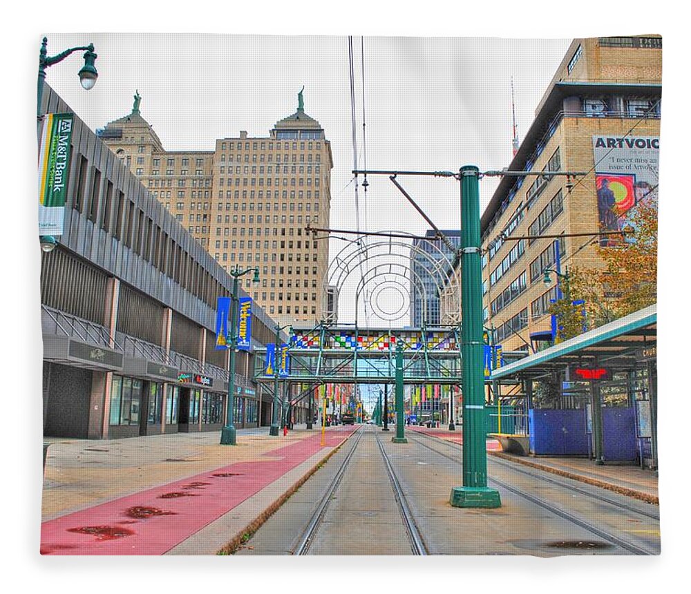  Fleece Blanket featuring the photograph Welcome to DT Buffalo by Michael Frank Jr