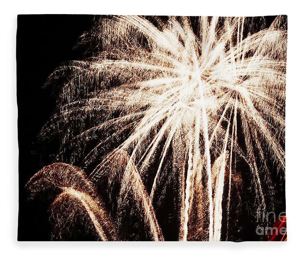 Fireworks Fleece Blanket featuring the photograph White explosion by Agusti Pardo Rossello