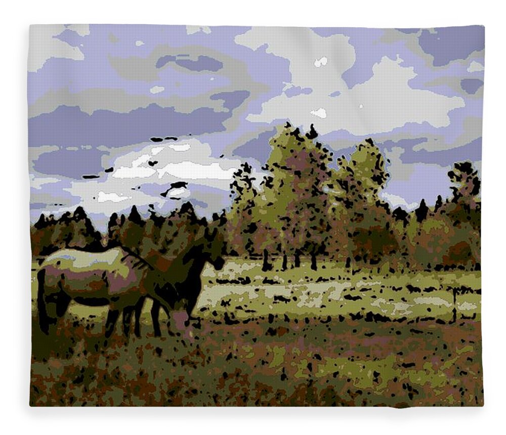 Wild Horses Fleece Blanket featuring the photograph Wild Horses by George Pedro
