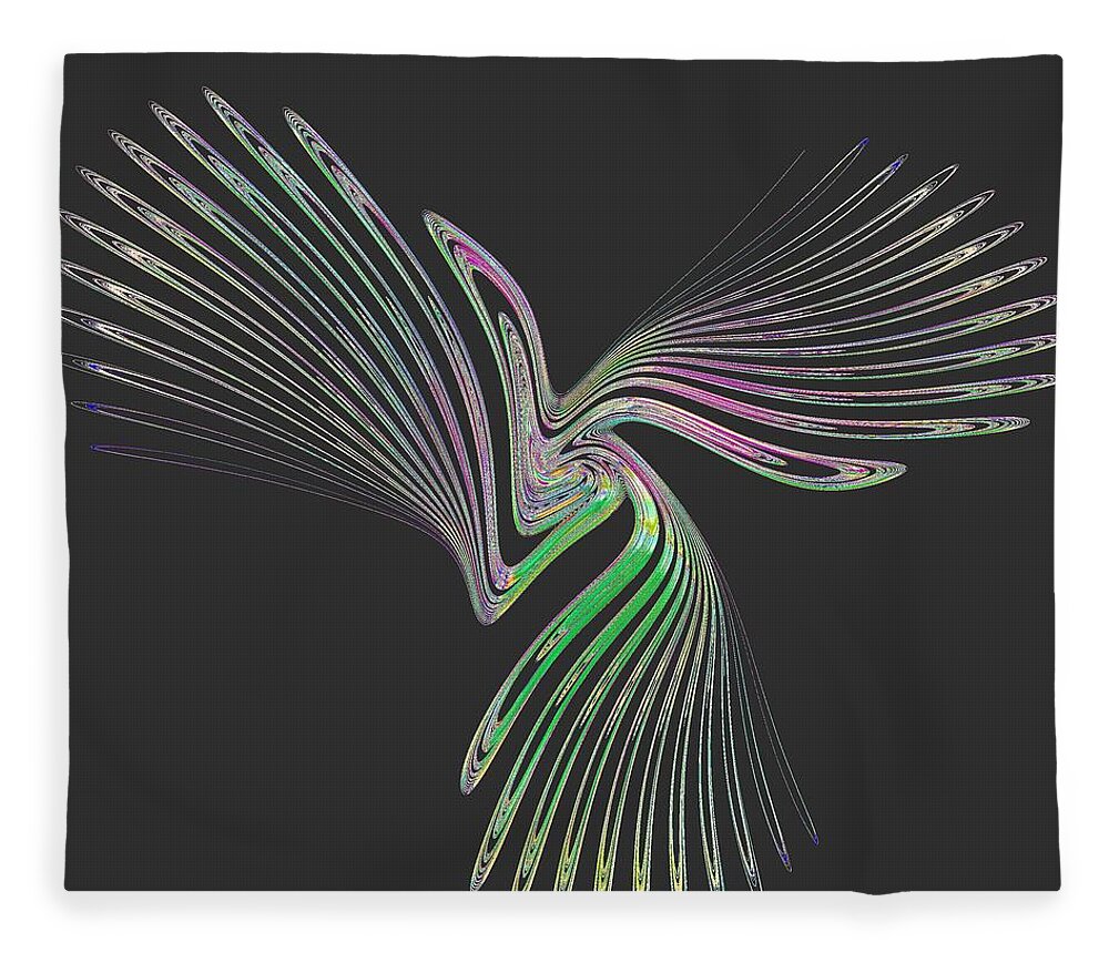 Wing Fleece Blanket featuring the digital art Wings of Icarus by Leslie Revels