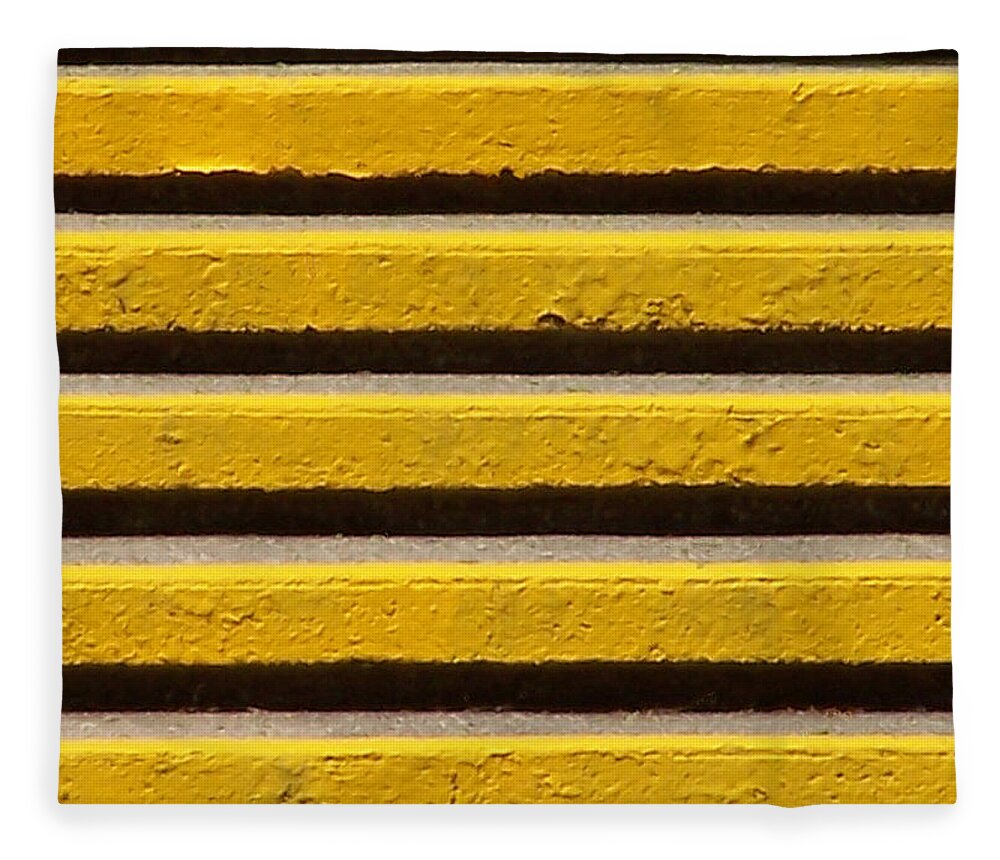 Conceptual Fleece Blanket featuring the photograph Yellow Steps by Steven Huszar