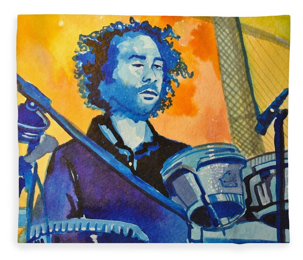 Umphrey's Mcgee Fleece Blanket featuring the painting Yum Um Drum by Patricia Arroyo