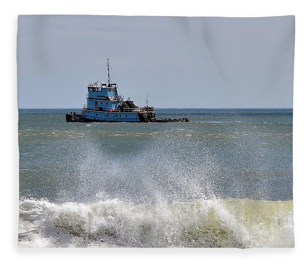 Tugboat Fleece Blanket featuring the photograph Tugboat Thomas D Witte by Sami Martin