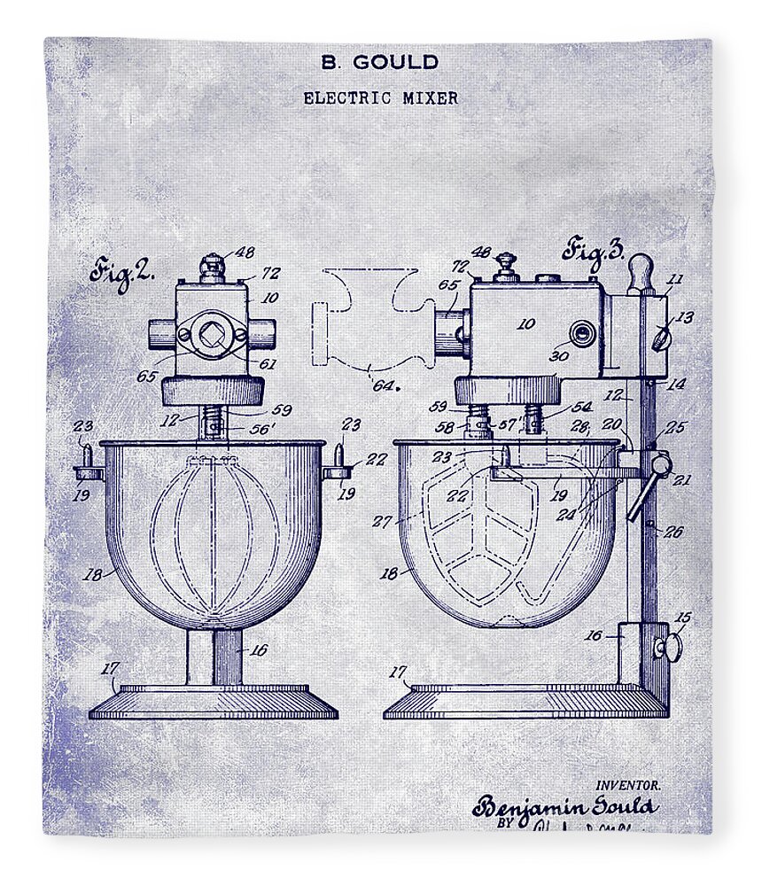 1933 Electric Cream Whipper Patent Blueprint iPhone 14 Case by Jon