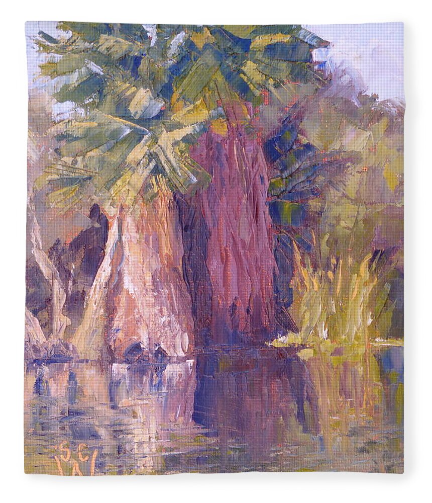 Oil Painting Fleece Blanket featuring the painting Agua Caliente #1 by Susan Woodward
