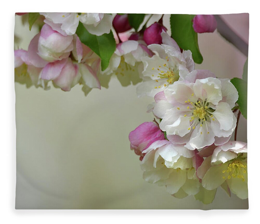 Flower Fleece Blanket featuring the photograph Apple Blossoms by Ann Bridges