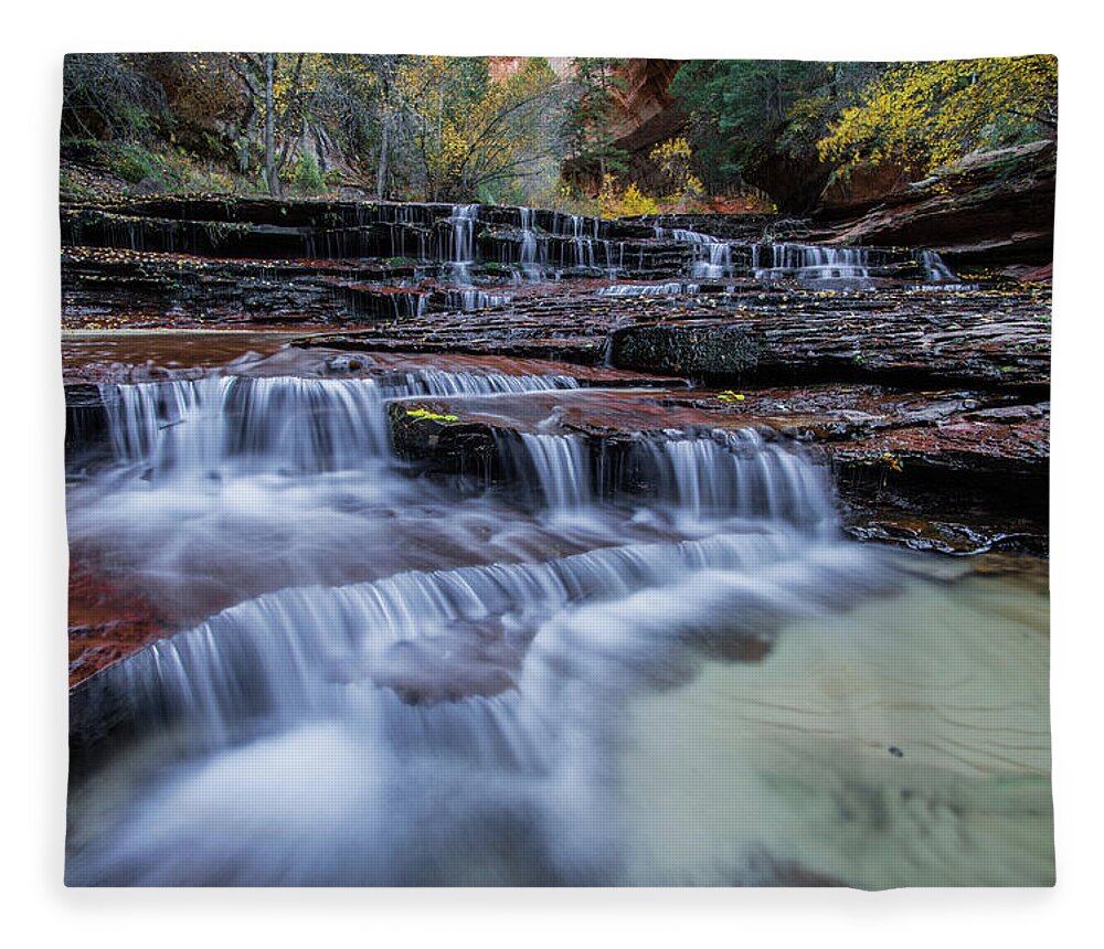 Zion Fleece Blanket featuring the photograph Arch Angel Falls by Wesley Aston