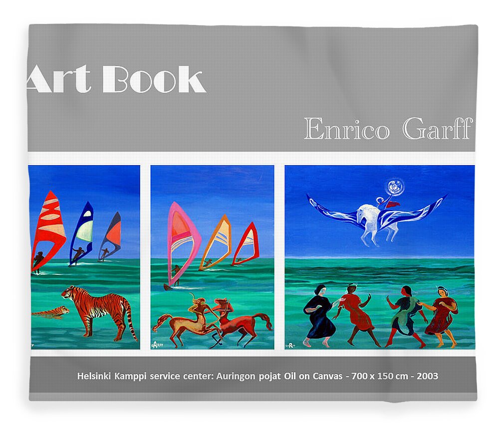 Art Deco Fleece Blanket featuring the painting Art Book #10 by Enrico Garff