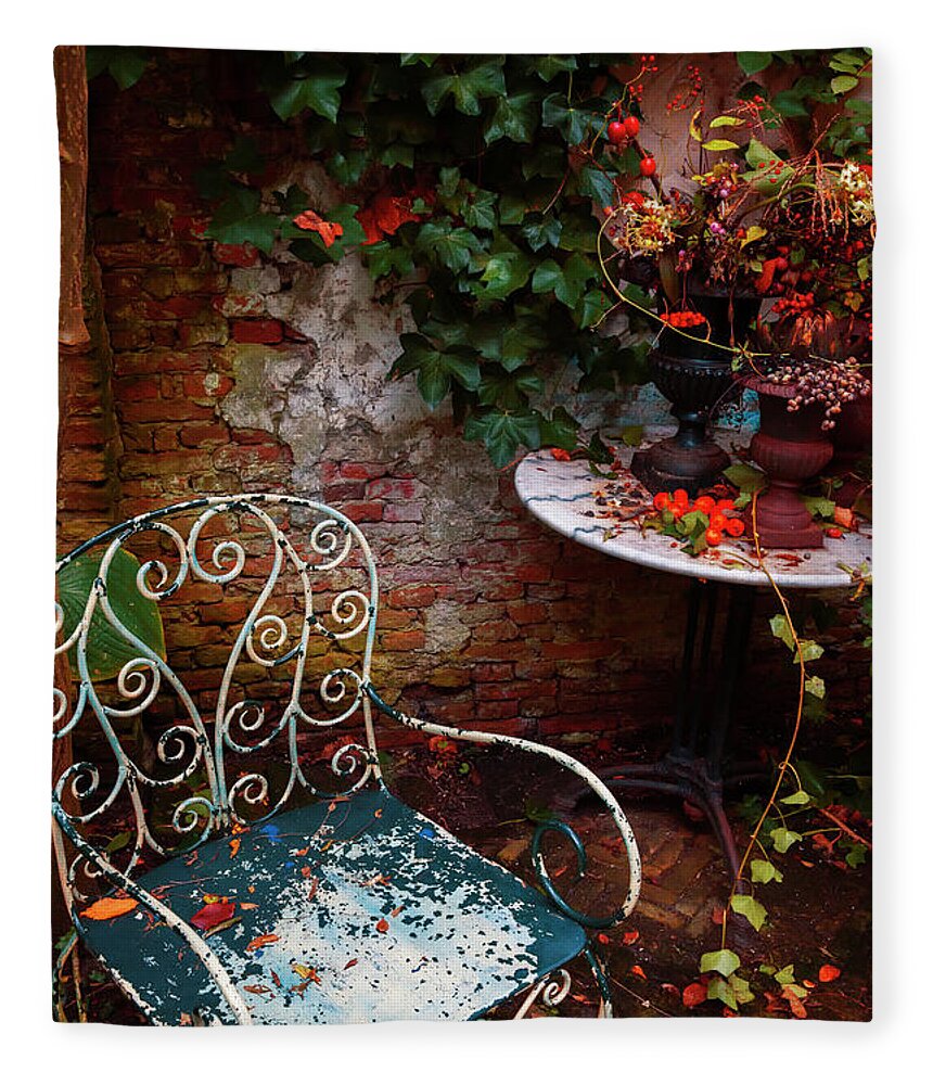 Autumn Fleece Blanket featuring the photograph Autumn Garden #1 by Ariadna De Raadt