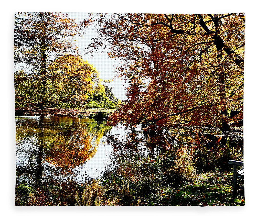 Autumn Fleece Blanket featuring the photograph Autumn Reflections #1 by Susan Savad