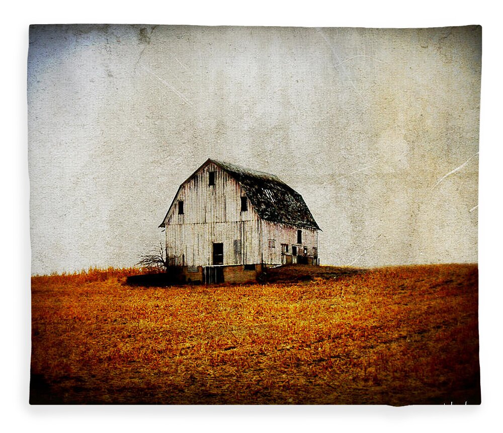 Yellow Fleece Blanket featuring the photograph Barn on the Hill #1 by Julie Hamilton
