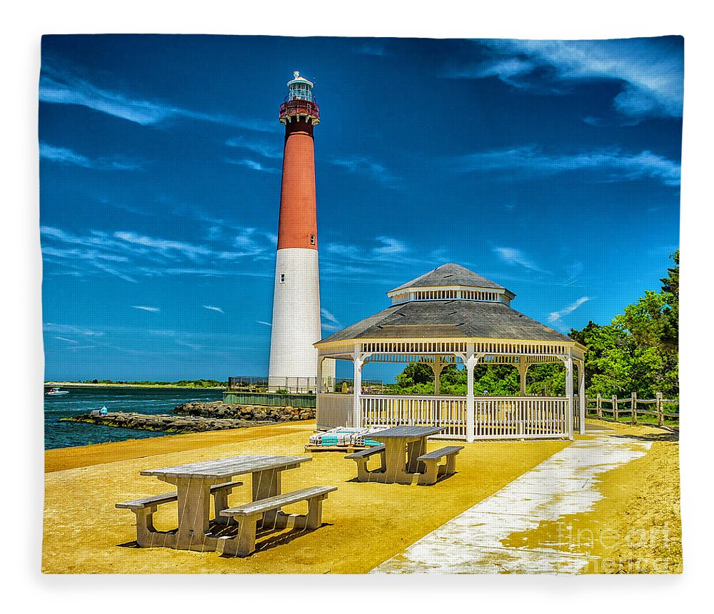 Atlantic Coast Fleece Blanket featuring the photograph Barnegat Lighthouse Park #1 by Nick Zelinsky Jr