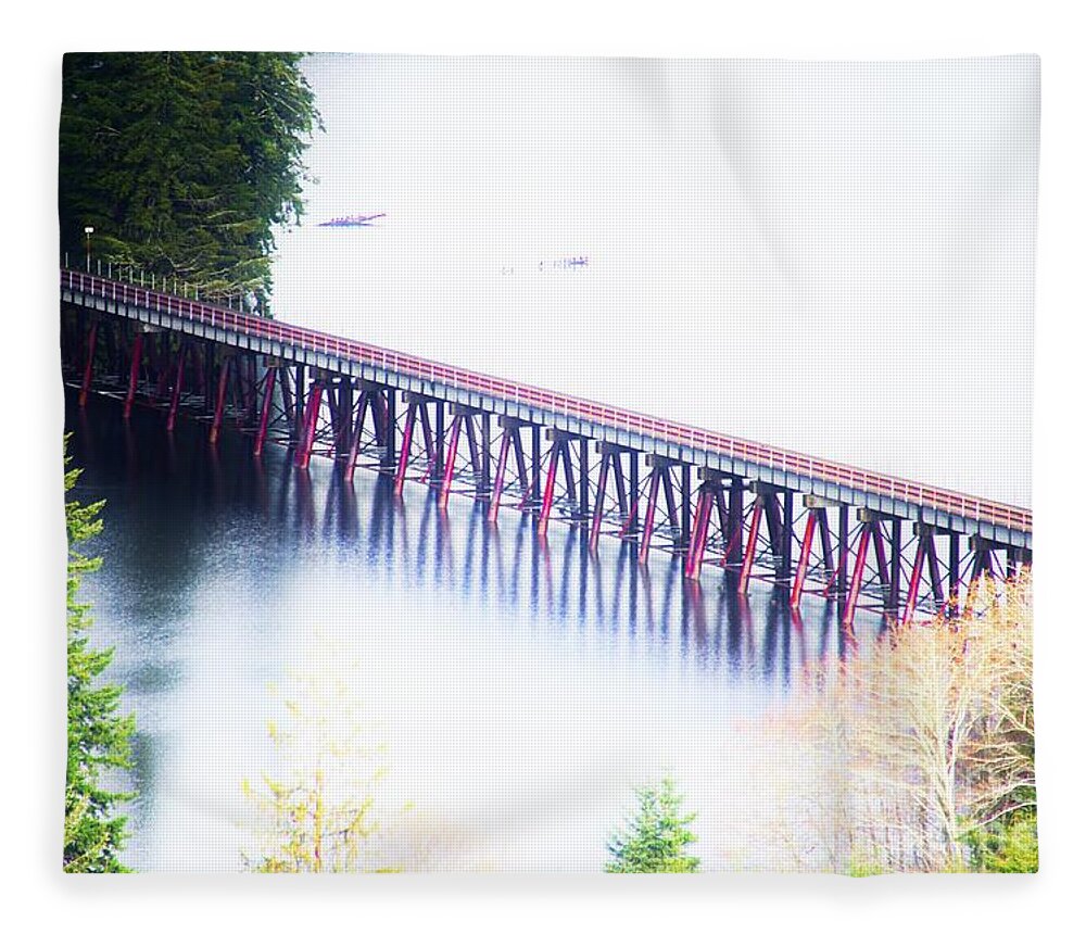 Bridge Fleece Blanket featuring the photograph Bridging Over by Merle Grenz