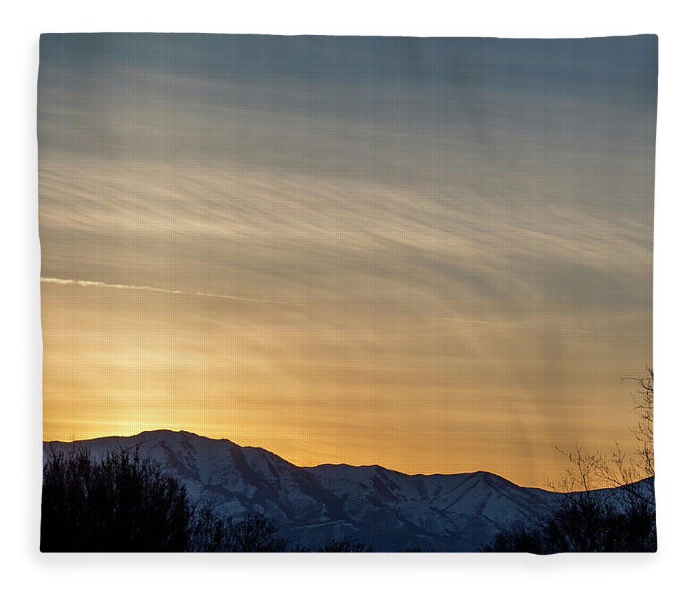 Sky Fleece Blanket featuring the photograph Brushed Sunset #1 by K Bradley Washburn