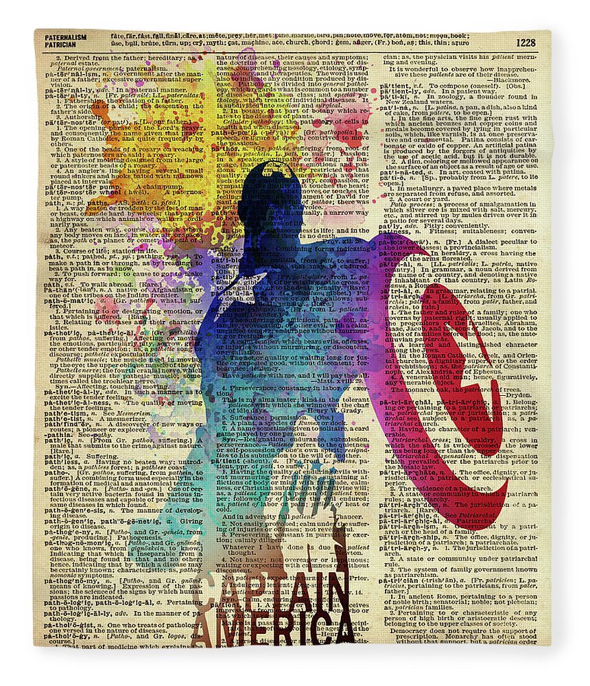 Superheroes Fleece Blanket featuring the painting Captain America #1 by Art Popop