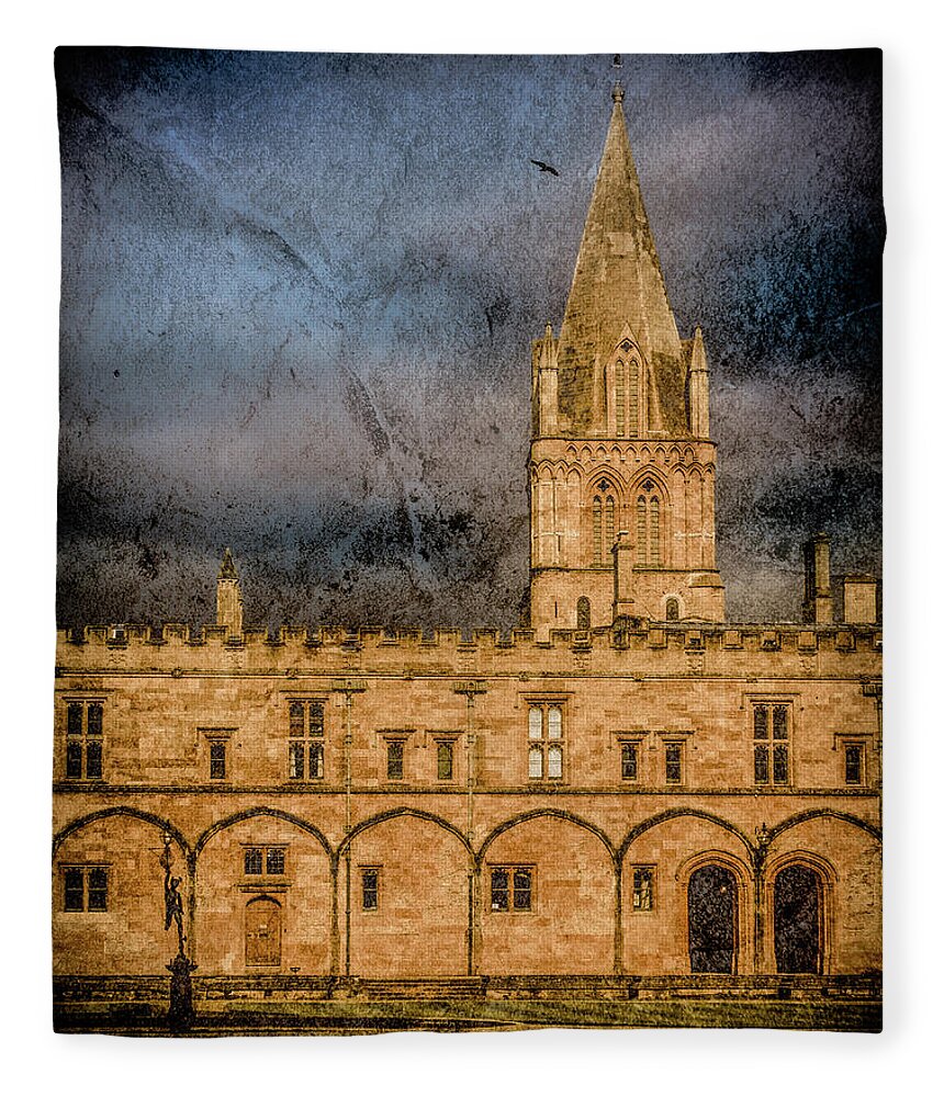 England Fleece Blanket featuring the photograph Oxford, England - Christ Church College by Mark Forte