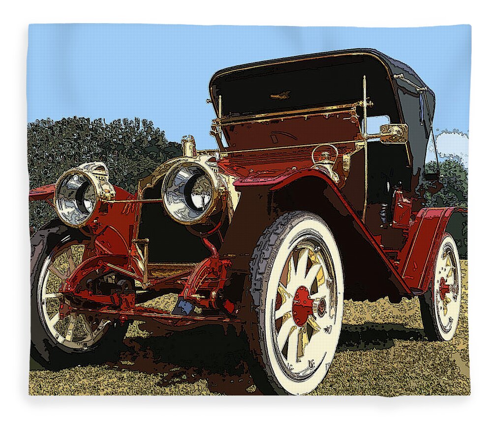 1910 Packard Fleece Blanket featuring the photograph Crimson Lady #1 by James Rentz