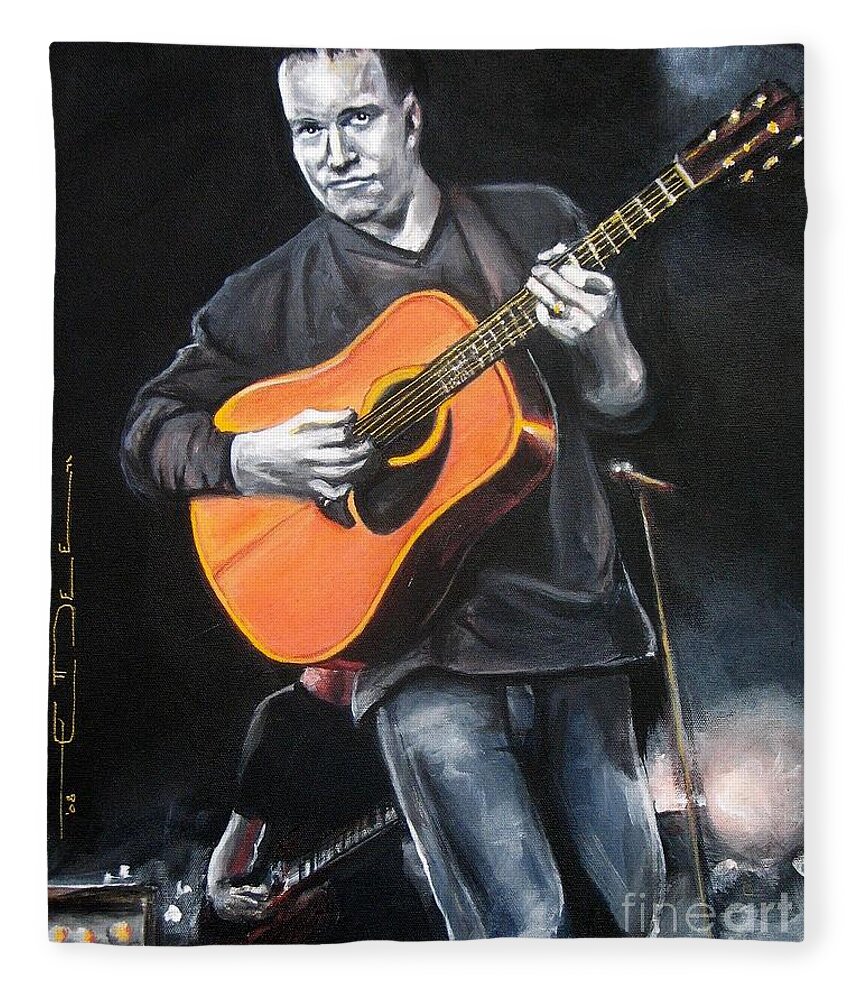Dave Mathews Fleece Blanket featuring the painting Dave Mathews Band #1 by Eric Dee