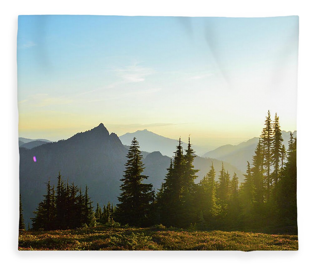 Sunset Fleece Blanket featuring the photograph Dickerman Sunset by Brian O'Kelly